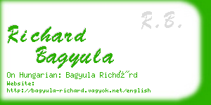 richard bagyula business card